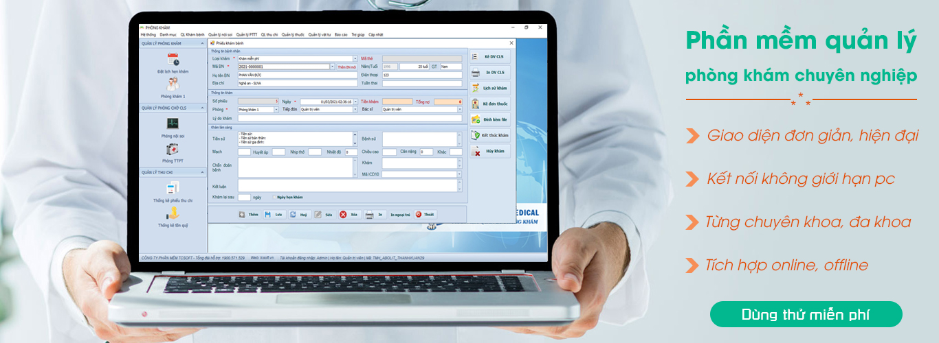 Phần mềm quản lý phòng khám TCSOFT MEDICAL